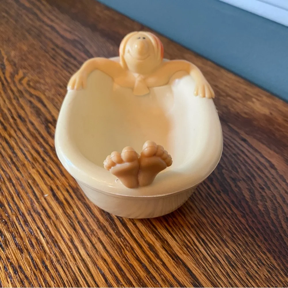 Fitz & Floyd Man in Bathtub Soap Dish Vintage MCM Mid Century Bath Accessory